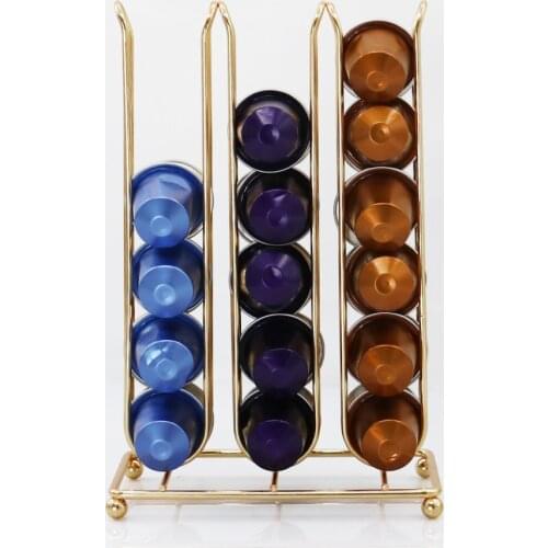 36 Coffee Gold Capsules Pods Holder Nespresso Coffee Pod Holder capsulas nespresso Coffee Tower Stand