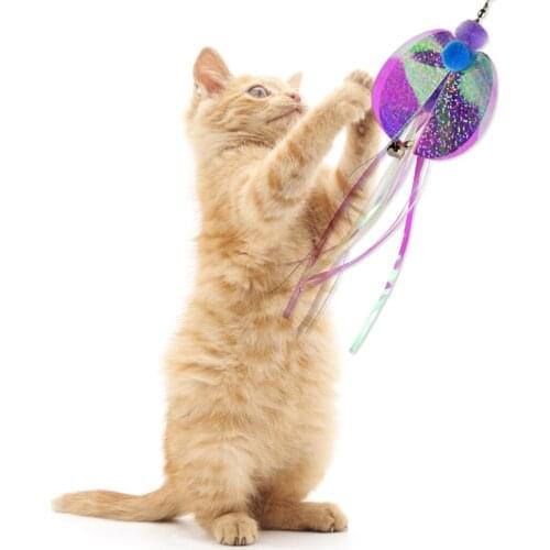 4PCS Cat Wand Refill Fashion New Butterfly Kitten Teaser Replacement Cat Refill Attachment Funny Cat Wand With Bell Pet Supplies