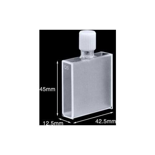 40mm closed quartz cuvette threaded mouth has good sealing performance, both sides transmit light and ultraviolet light