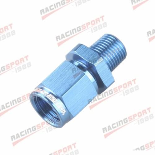 4AN AN4 To 1/8" NPT Female Swivel To Male Straight Aluminum Adapter Fitting Blue
