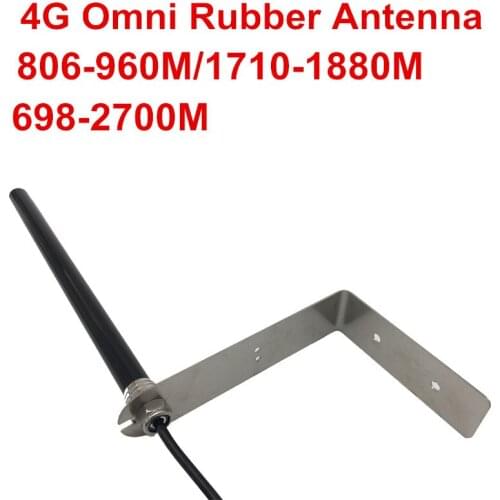 4G omni rubber antenna 698-2700M outdoor GSM SMA male antenna with wall L brackets 806-960M,1710-1880M