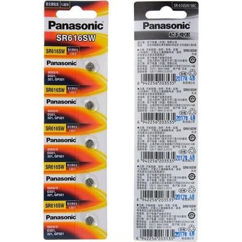 50pcs/lot Panasonic SR616SW 321 Silver Oxide D321 321 GP321 1.55V Button Coin Cell Battery Batteries 6.8mm*1.6mm Made in Japan