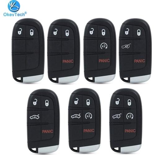 OkeyTech for Chrysler Jeep Renegade Compass Cherokee Dodge Ram 1500 Journey Charger Challenger Remote Car Key Shell Case Fob
