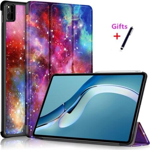 Case For Huawei MatePad Pro 12.6'' Slim Tri-Fold Smart Painted PU Leather Stand Tablet Cover for Huawei MatePad Pro12.6+gift pen