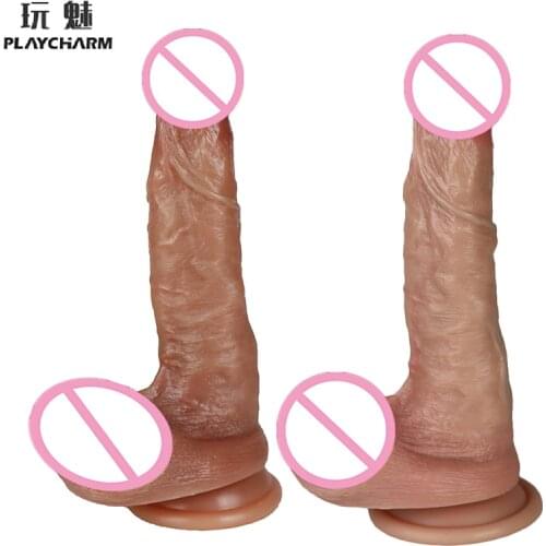 Makeup Animal Dildo Super Realistic Quality Silicone Penis Anal Sex Toys For Couples Strapon Lesbian Vagina Masturbate Massager