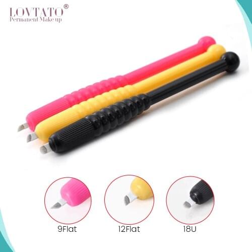 2018 New Real Maquina De Tatuar Sterilized Disposable Microblading Pen Manual Eyebrow Tattoo Tebori Handtools For Sale 10pieces