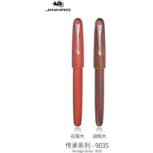 JINHAO 9035 GIFT fountain pen NEW fashion Rosewood Walnut wood color silver Stationery Office school supplies Writing
