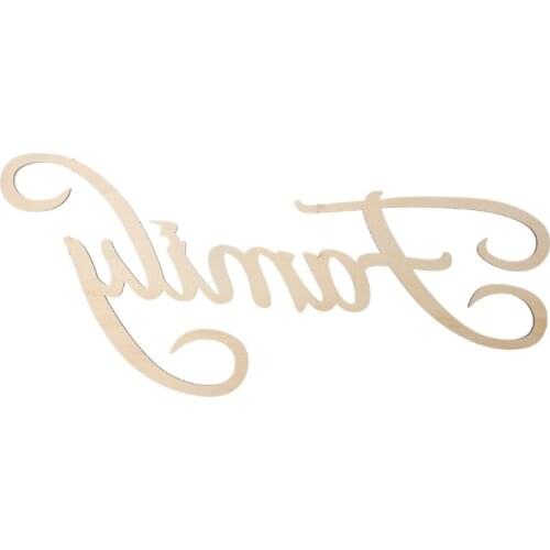 K5DC Family Letter Word Wood Hanging Sign Wall Decal Sticker Room Home Decor Ornament