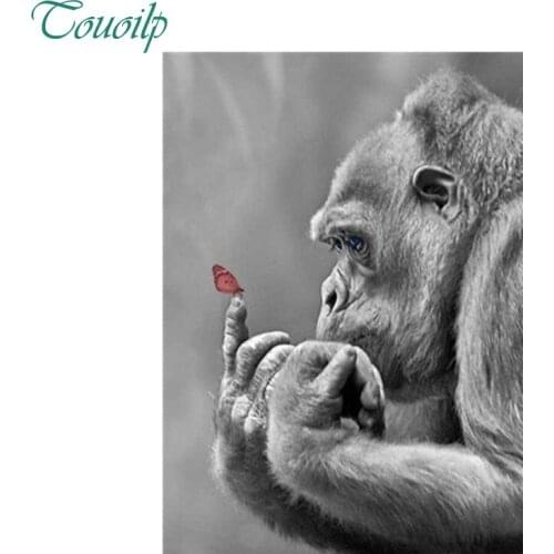 Full Square&round Diamond 5D DIY Diamond Painting "Gorilla & Butterfly " Embroidery Cross Stitch Rhinestone Mosaic Home Decor