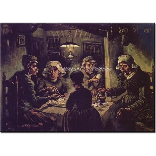The Potato-eaters Of Vincent Van Gogh Hand Painted Reproduction Oil Painting On Canvas For Living Room Home Decoration HY141502
