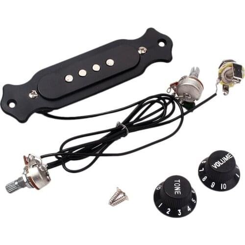1Set Cigar Box Guitar Pickup with Volume&Tone Pot Jack for Acoustic Classical Guitar
