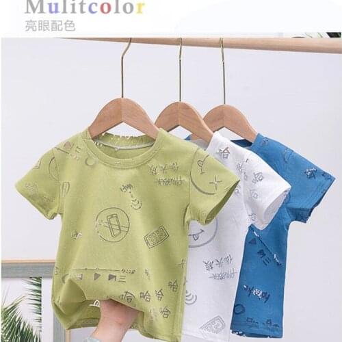 Summer Hollow Boys And Girls Short-Sleeved T-Shirts, Big Kids Korean Tops, Bottoming Shirts, Baby Clothes 3 5 7 9 11 12 Years