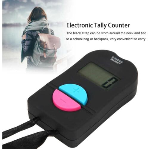 Mini Digital Counter Electronic Hand Tally Battery Compact Voice Prompt Counter 2.4*1.4 inches /Rope 19.6 inches