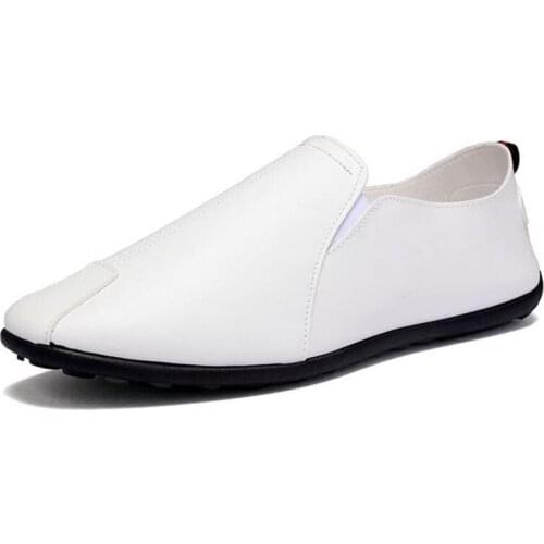 QWEDF 2019 Men Breathable soft Driving sneaker leather shoes Fashion Men casual shoes Comfortable lightweight flat shoes F4-57