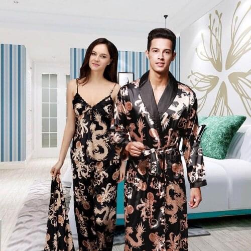 Mens Robes Women Pajamas Sets Couple Sleepwear Family Pijama Lover Night Suit for Men and Women Night Gown Homewear Nightgown