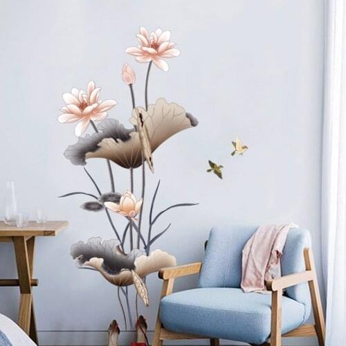 50*110cm Lotus Wall Stickers Bathroom Bedroom Living Room vsco Girl Room Decor Aesthetic Home Decoration Wallstickers Poster