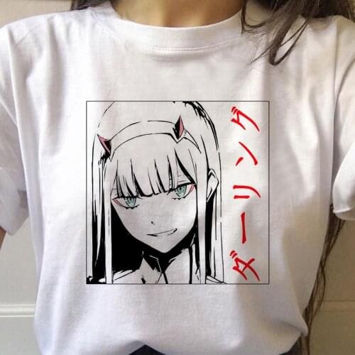 2021 New Women T-Shirt Kawaii Zero Two Anime DARLING In The FRANXX Clothes Harajuku Summer Hip Hop Tops Short Sleeve Tee