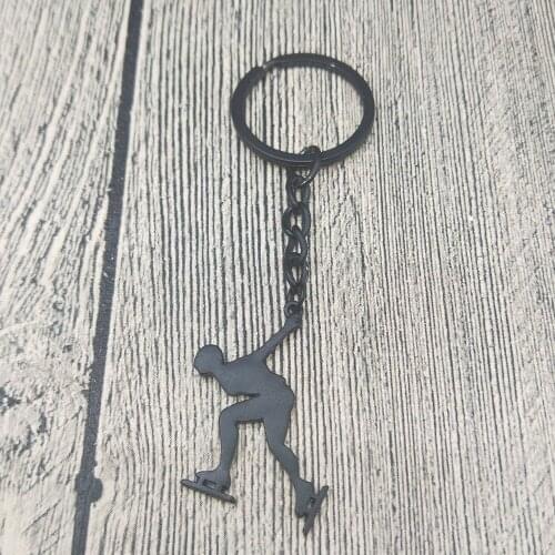 New Trendy Ice Skating Keychain Mens Speed Skating Pendant Keychain Speed Skating Jewellery Figure Jewellery
