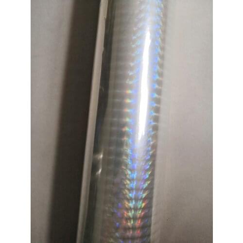 Transparent foil holographic foil check pattern hot stamping foil 64cm x 120m for paper or plastic laminate film transfer