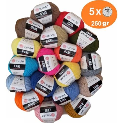 Yarnart Jeans Yarn 5x 50gr-160m %55 Cotton - %45 PolyAcr Cardigan Sweater Shawl Blouse Home Textile Amigurumi Crochet Knitting