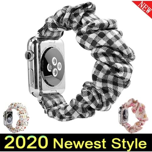 Scrunchie Strap for apple watch band 44mm 40mm 42mm 38mm women watchband Elastic belt for bracelet iwatch band series 6 5 4 3 SE