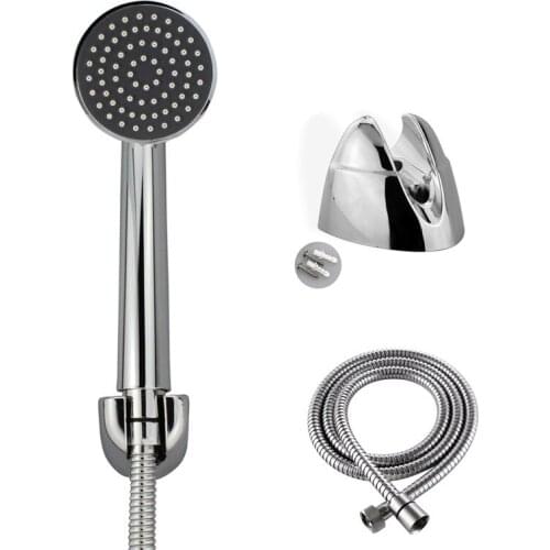 Handheld Shower Head Set Water Saving ABS Chrome Pressurized Hand Shower head & Stainless Steel Hose & Bracket Base