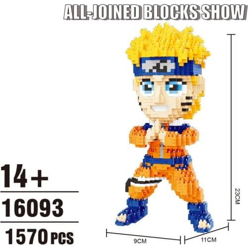 Uzumaki Naruto Shippuden Anime Blocks Figure Hatake Kakashi Model Naruto 3D puzzle Blocks Statue Toy Figma Gifts