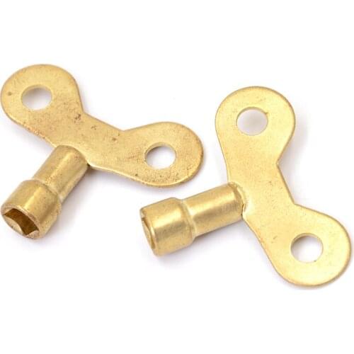 High Quality 2Pcs 6*6mm Hole Gold Tone Metal Water Tap Valve Knob Switch Faucet Key