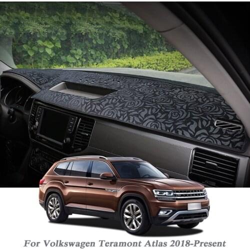 Car Styling Dashboard Protective Mat Shade Cushion Pad Rose Carpet Mat For Volkswagen Teramont Atlas 2018-Present RHD&LHD Mat