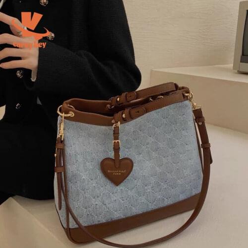 CAREY KAY Women Summer Large-Capacity Tote Bags 2021 New Fashion Love Pendant Handbags Femme Panelled Shoulder Crossbody Bags