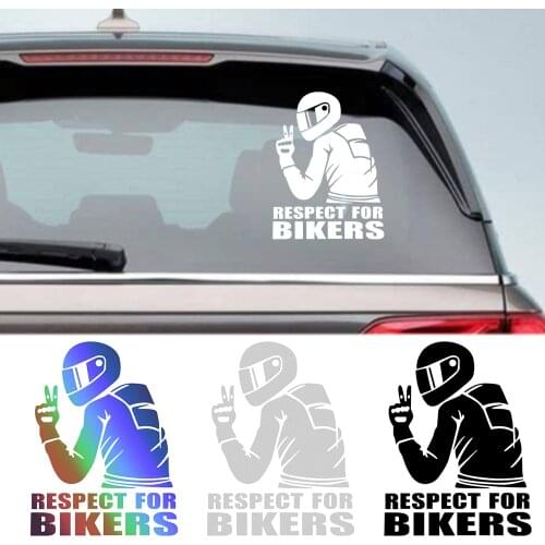 1pc for car 15*11cm 3D Respect For Cyclists Waterproof Reflective Bike Motorcycle Car Accessoires auto Sticker Decal
