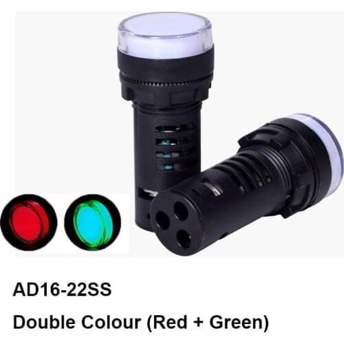 10 pcs a lot 22MM Red And Green Dual Colour Indicating Light AD16-22SS 12V, 24V, 220V, 380V