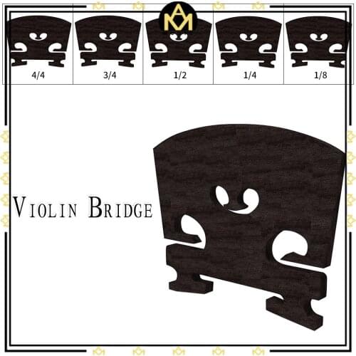 1PC-Master Ebony Violin Bridge 4/4 3/4 1/2 1/4 1/8 Violin Bridge