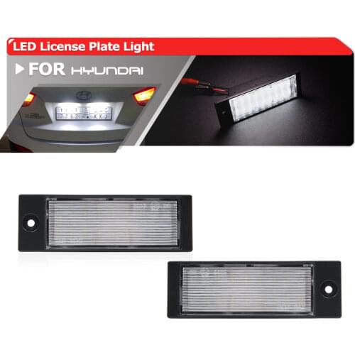 2PCs Fits For Hyundai Tucson 2015 2016 2017 2018 White Super Brilliant Led Rear Number License Plate Lights Lamp