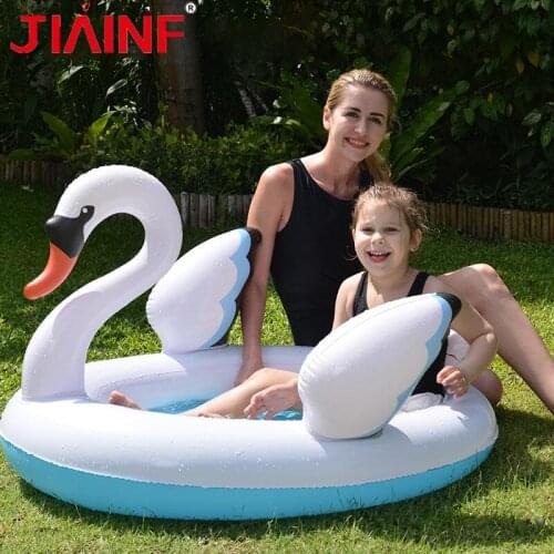 2021 Swan Swimming Pools Floater Child Buoy Anti-Rollover Inflatable Floating Ring Water Amusement Pool Accessories Outdoor Toys