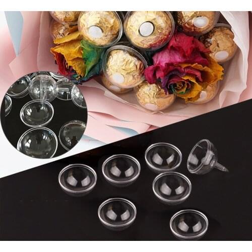95Pcs/Set Chocolate Bouquet Decorative Storage Balls Plastic Transparent Open Bauble Ornament DIY Children Sweets Present Box