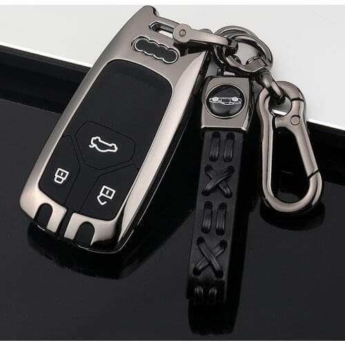 Zinc Alloy+Silicone Car Smart Key Cover Case Fob Shell For Audi A4 A4L A5 A6 A8 B9 Q5 Q7 TT TTS S4 S5 8S 2016 2017 2018 2019 202