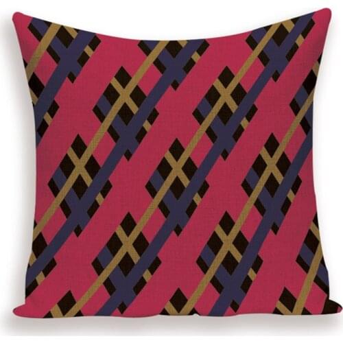 Nordic Geometric Cushion Cover Plaid Lattice Decorative Pillow Case Linen Cushions Cover Line Sofa Car Pillows Cases Kissenbezug