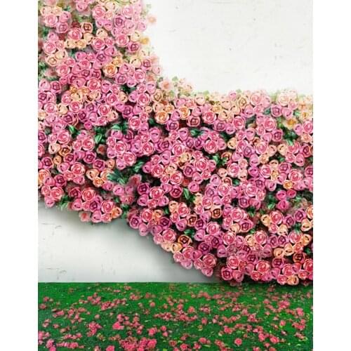 Love Flowers Pink Rose Photography Backdrops Photo Props Studio Background 5x7ft