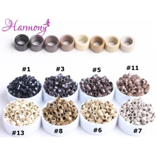 Harmony Plus Hair 4bottles/lot 4.5 mm Micro rings Beads Links with Screws for stick hair extensions 8 colors