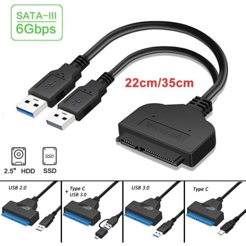USB 3.0 SATA Cable for External Hard Drive 2in1 SATA To USB Converter Hard Disk Up To 6 Gbps Support 2.5Inch External SSD HDD