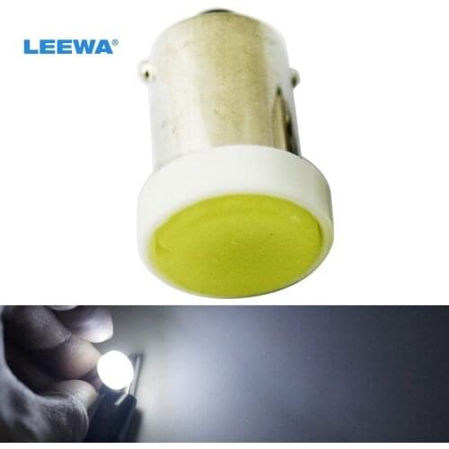LEEWA 50pcs White Car Interior BA9S T4W COB 1LED Bulb Reading LED Light Lamp Bulb Styling Lamp DC12V #CA1034