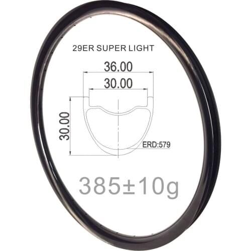 Light Weight 29ER MTB Carbon Rims 36mm External Width 30mm Internal Wide Mountain Bike Rims Tubeless