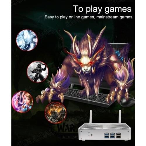 EGLOBAL fanless pc Intel core i3 4th 4010u processor i5 7167u 7267u memory support ddr3 ddr4 intel 6th 6006u mini computer