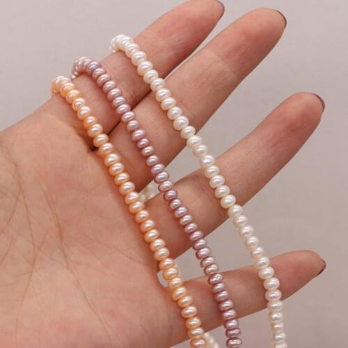 Small Beads Natural Freshwater Pearls Flat Shape Pearl Punch Loose Bead for Jewelry Making Necklace Bracelet Gift For Ms 4-5mm