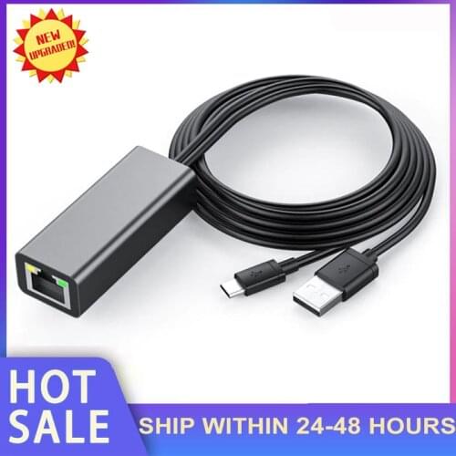Fire TV Stick HD 480Mbps Micro USB2.0 To Gigabit RJ45 Ethernet Adapter 10/ 100Mbps For New Fire TV / Google Chromecast Ultra