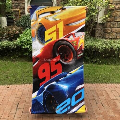 Disney Lightning McQueen Car Beach Towel Children Swimming bath towel Blanket Cotton Soft Breathable Children Boy kids teen gift