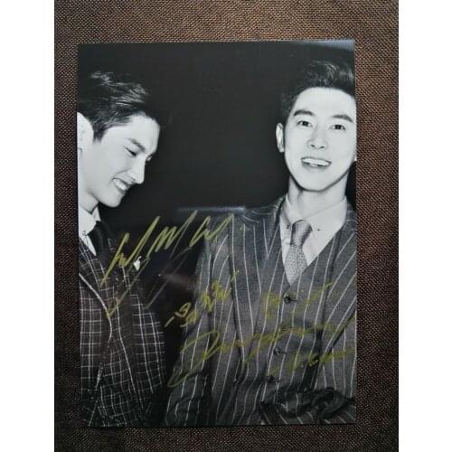 Signed TVXQ Shim Changmin MAX Jung Yunho U-KNOW autographed group photo 5*7 112018C