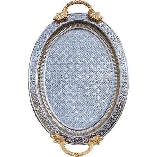 Submersible Oval Tray Tea Tray Presentation Tray Silver Small