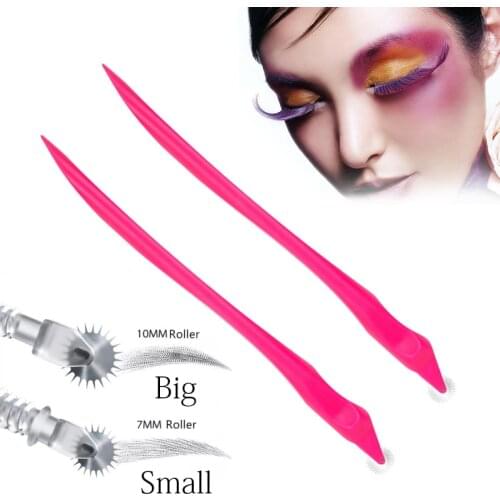Professional Permanent Makeup Manual Tattoo Microblading Pen with Roller Needles 7mm/10mm micropigmentacion tattoo Manual Guns